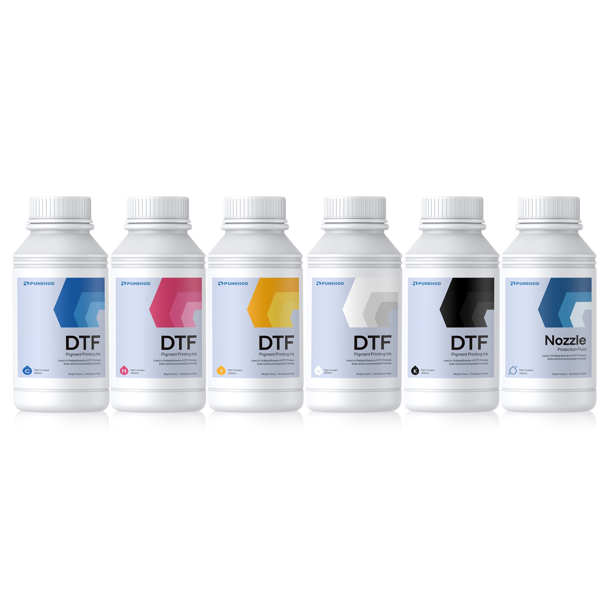 PUNEHOD DTF Ink 6*250ml CMYKW+Moisturizing/CMYKWW