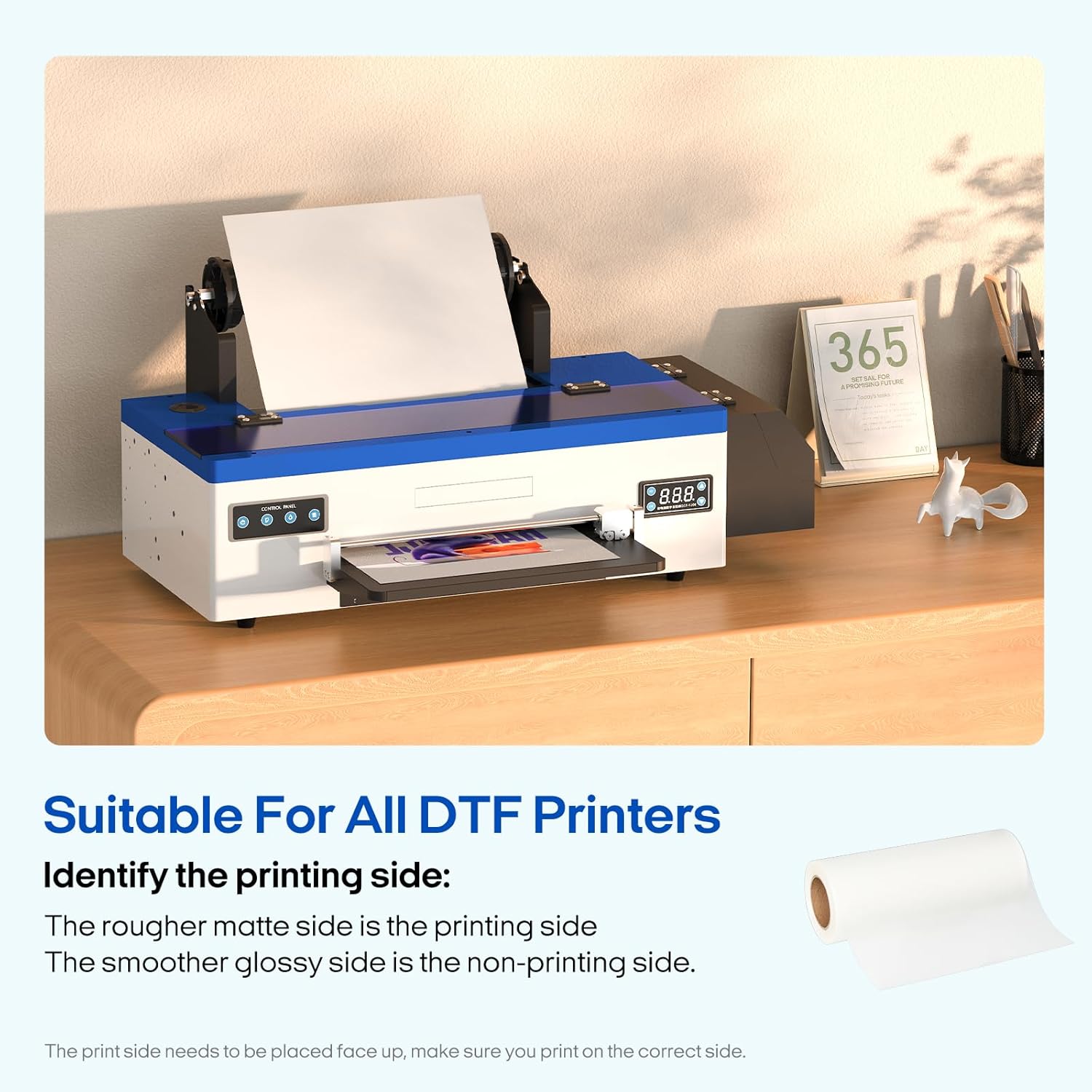 PUNEHOD DTF Transfer Film Roll - 13" X 328ft A3 Matte Clear DTF Film Roll for DTF Inkjet Printer
