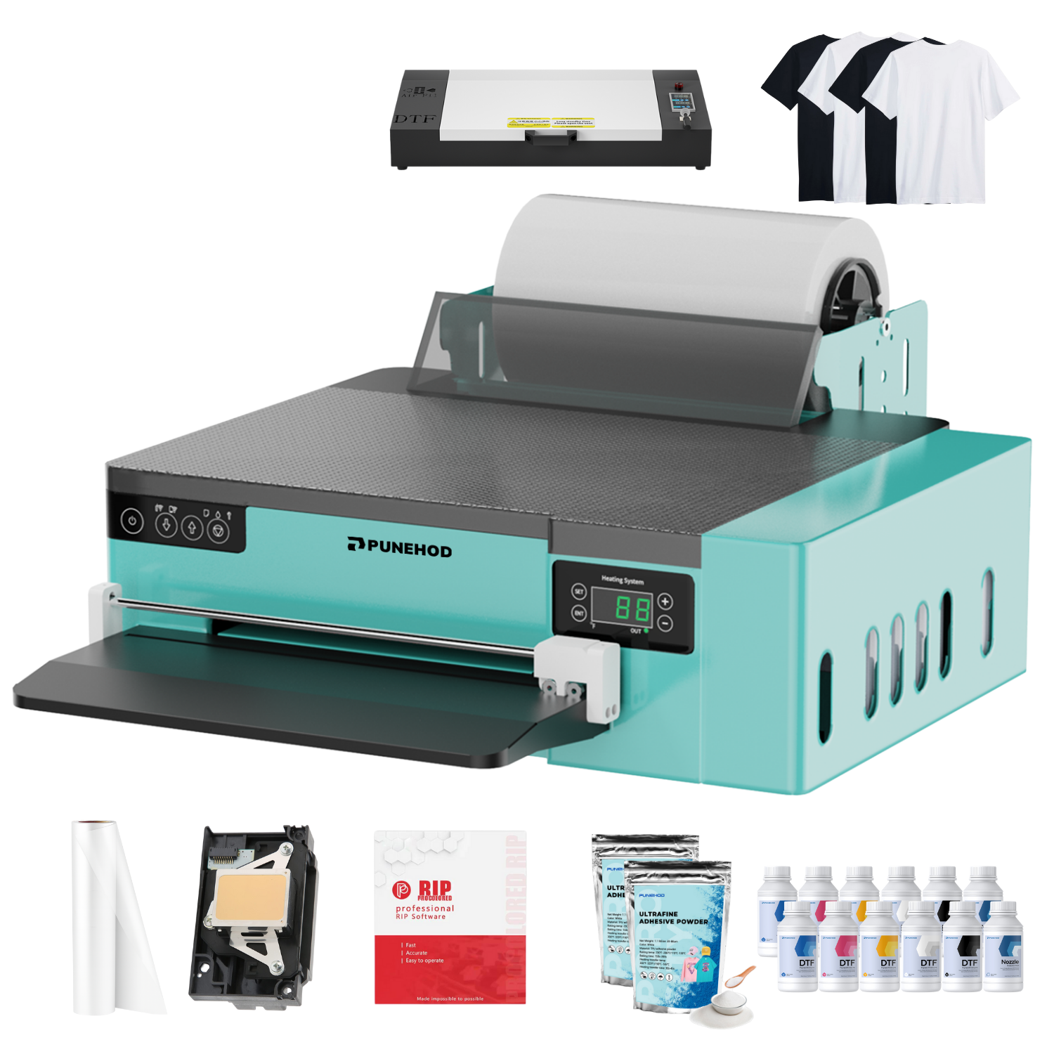 PUNEHOD Cyan XP600 A4 DTF Printer + Oven Black Friday Special Bundle