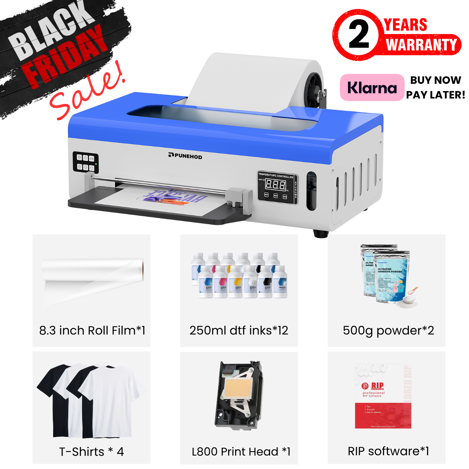 PUNEHOD A4 L800 DTF Printer Black Friday Special Bundle
