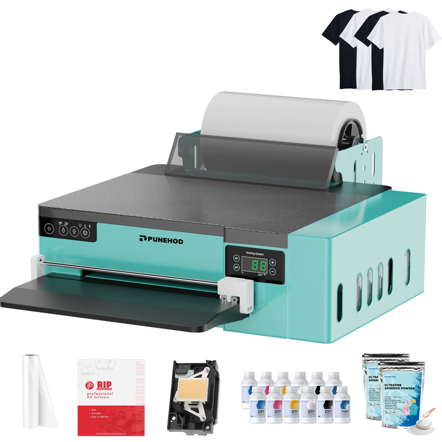 PUNEHOD Cyan XP600 A4 DTF Printer Black Friday Special Bundle