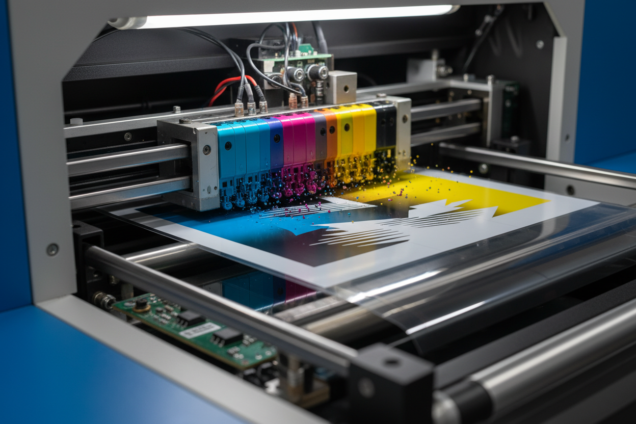 dtf printer 正在打印的细节图