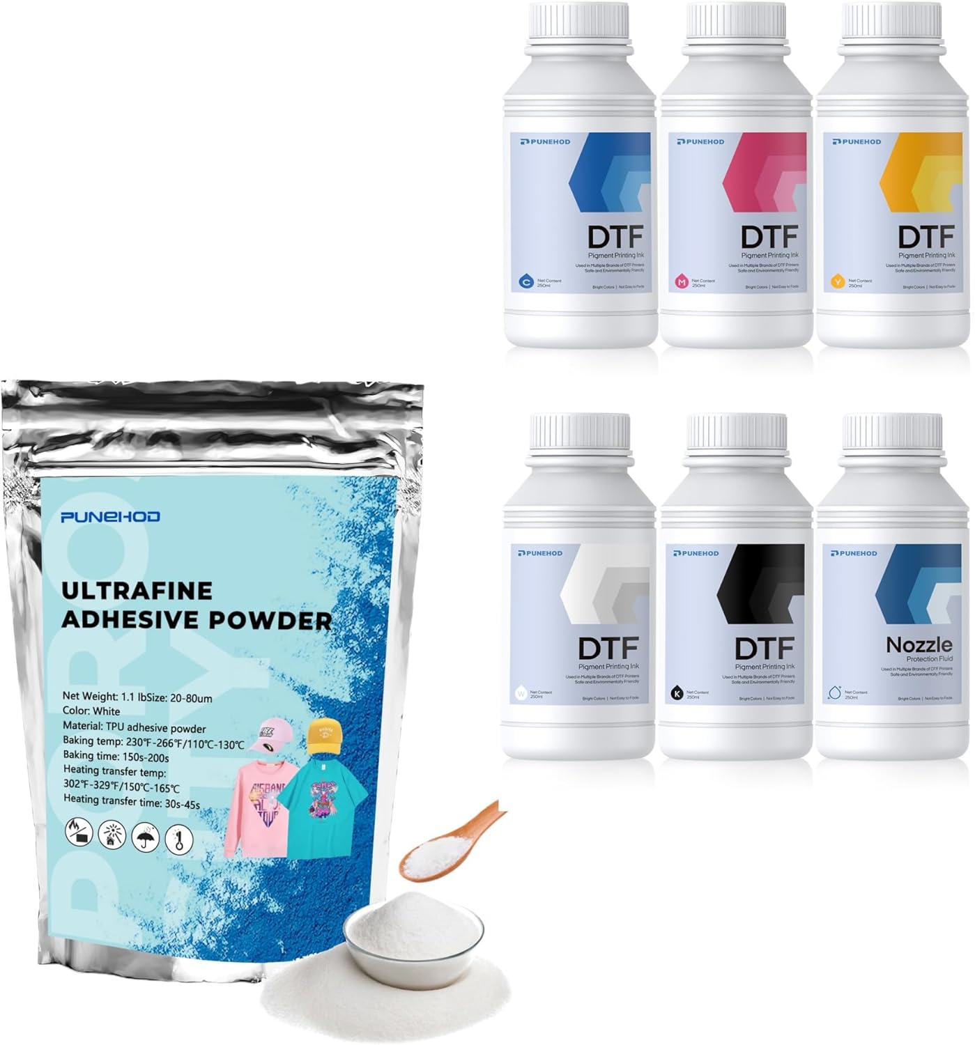 DTF Ink 1500ML and DTF Powder 500g Combo Kits